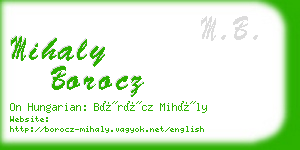 mihaly borocz business card